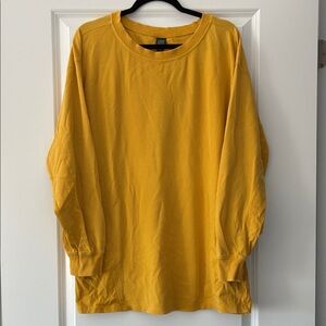 Wild Fable Size L Tunic-Length Waffle Knit Shirt - Mustard Yellow